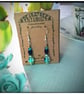 Small glass bead earrings with blue crystal beads  on Silver  plated hooks. - Image 3