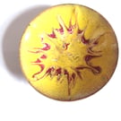 enamelled bowl - red scrolled on yellow