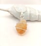 Citrine Tumble Stone Necklace, Wire Wrapped Gemstone, Citrine Necklace - Image 2