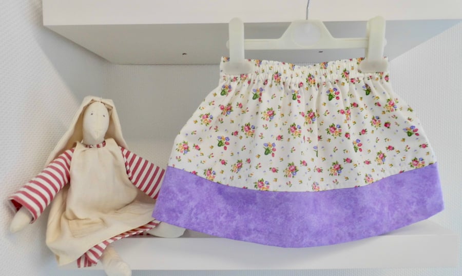 Summer skirt 2 years mauve floral little girl toddler