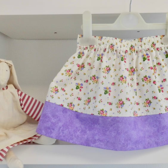 Summer skirt 2 years mauve floral little girl toddler