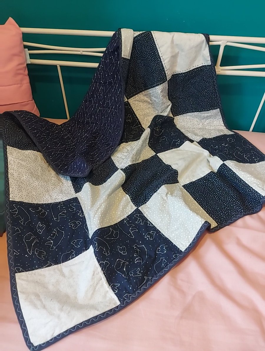 Star bear baby quilt 