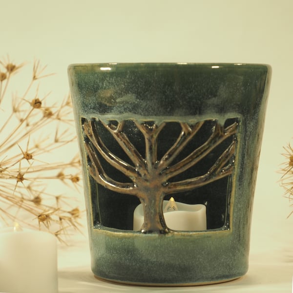 Ceramic Tree of Life Candle Holder, 7 Branches