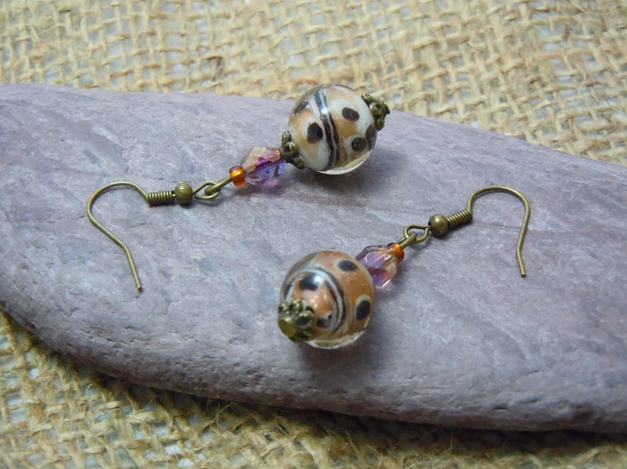 Artisan glass bead earrings