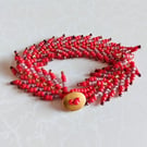 Beadwork Bracelet, St Petersburg Stitch, Feathery, Handmade Jewellery, Gift idea