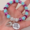 Son Blue Purple Shamballa Bracelet Child Loss Memorial Keepsake