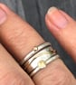 Gold Wave Stack Ring, silver stack ring, silver and gold stack ring, wave ring,  - Image 3