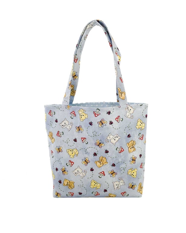 Teddy Bears & Dogs Design Tote Bag-Children-Baby Shower bag-Handmade-CTB087