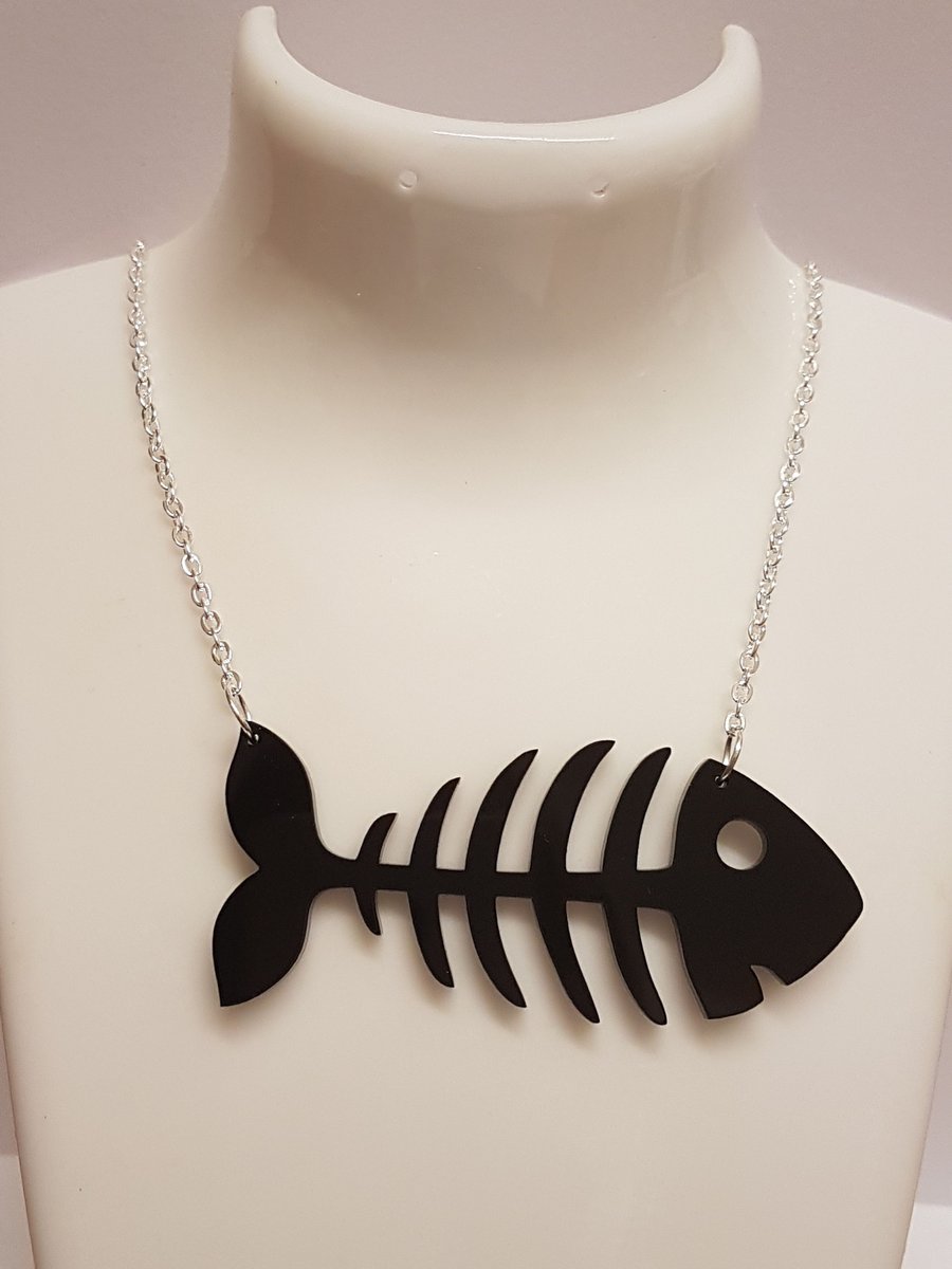 Fish Skeleton Necklace - Acrylic