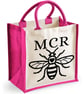 Manchester Bee Midi Jute Bag -  M C R - Image 3