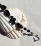 Black Agate & Black Onyx Gemstone Charka Beaded Bracelet "Magic" - Image 4