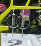 CZECH GLASS HOOPS BOHO creole style silver plate - Image 3