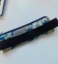 SOLD Pencil case for cover of book diary journal blue floral fabric - Image 4