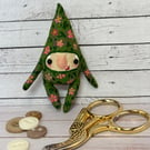 Floral Gnome Miniature Spun Cotton Art Doll