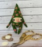 Floral Gnome Miniature Spun Cotton Art Doll