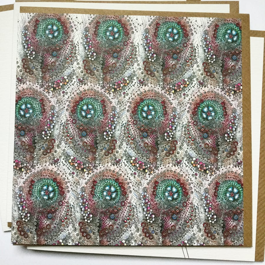 Multi feather blank greeting card 