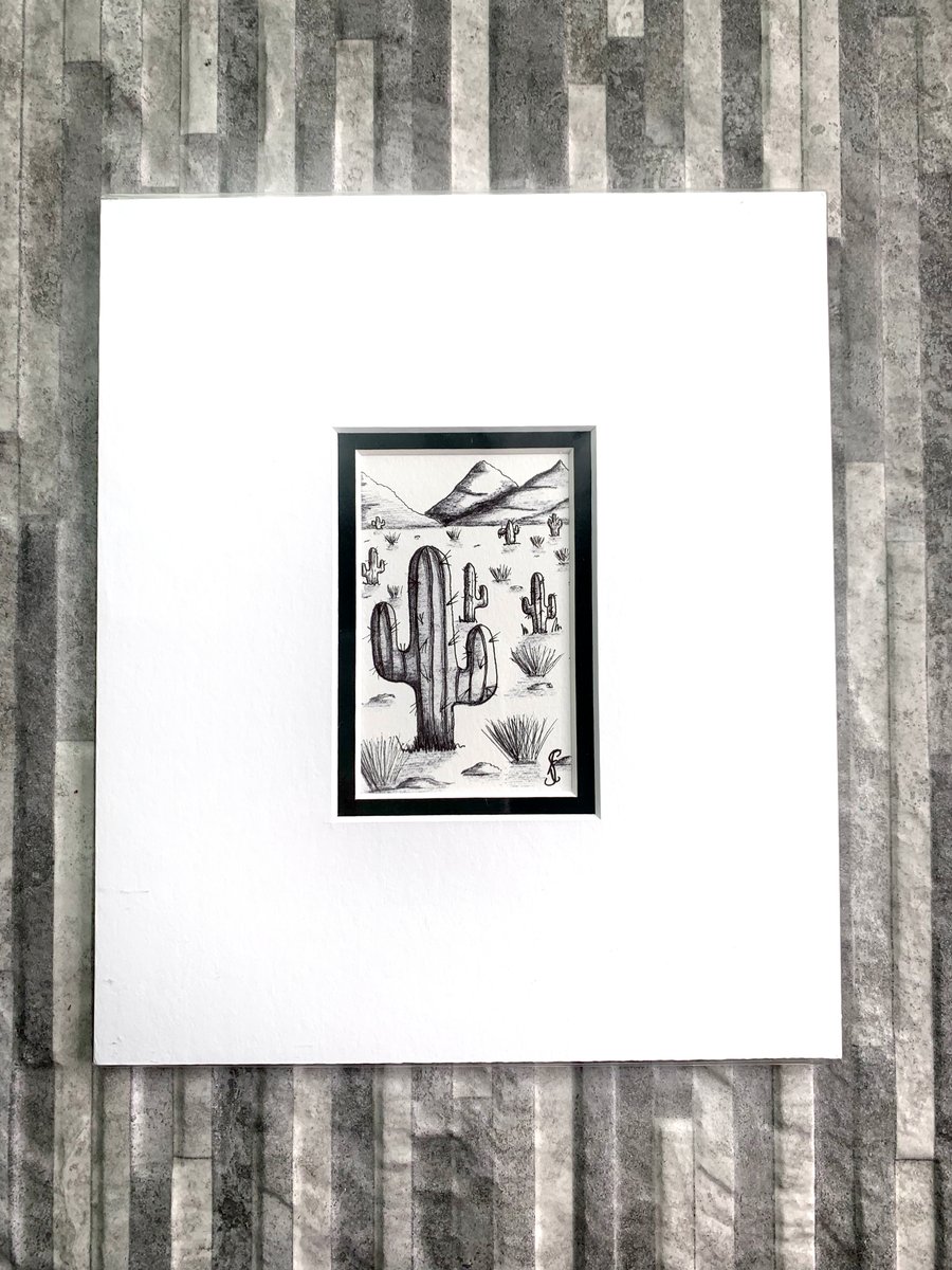 Cactus in The desert Mini Illustration