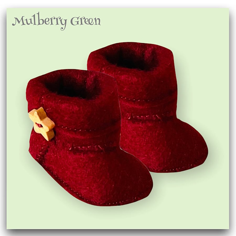 Reserved for Maddie - Burgundy Pixie Boots with Star