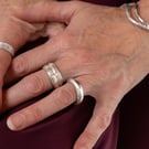 Silver Texture Wave Bangle