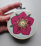 Hellebore mini hoop, handmade embroidered hanging decoration - Image 9