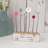 Button and Clay Flower Garden in a Floral Block 'Hello Flower'
