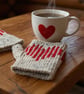 Red Heart Knitted Gloves - Image 1