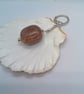Chestnut Brown Ceramic Cube Key Ring,  Teacher's Gift, Brown Key Ring, Key Ring  - Image 3