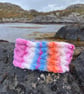 Hand knitted wool headband featuring Celtic knot pattern. Lined. CANDY