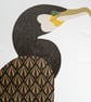 Cormorant Fishing Lino Reduction Limited Edition And Hand Embossed Print - Image 4