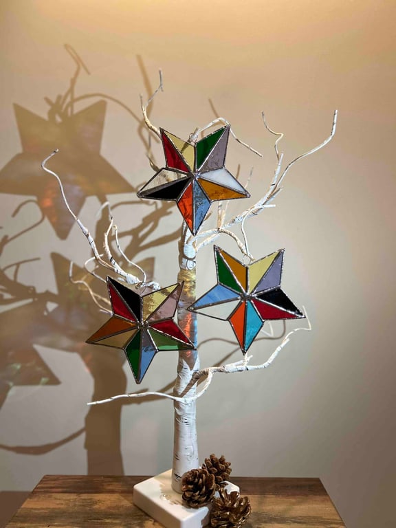 Gorgeous Coloured Star in Stained Glass