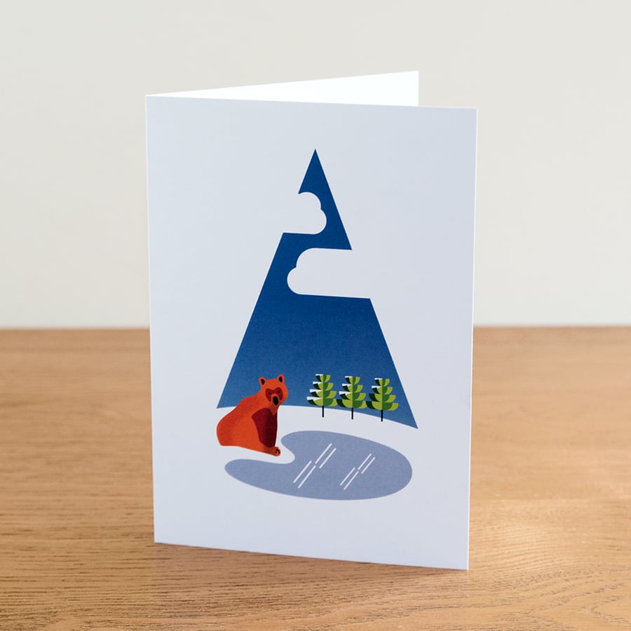 Barnal Sno (Pine Needle Snow) greetings card - "Brown Bear" design