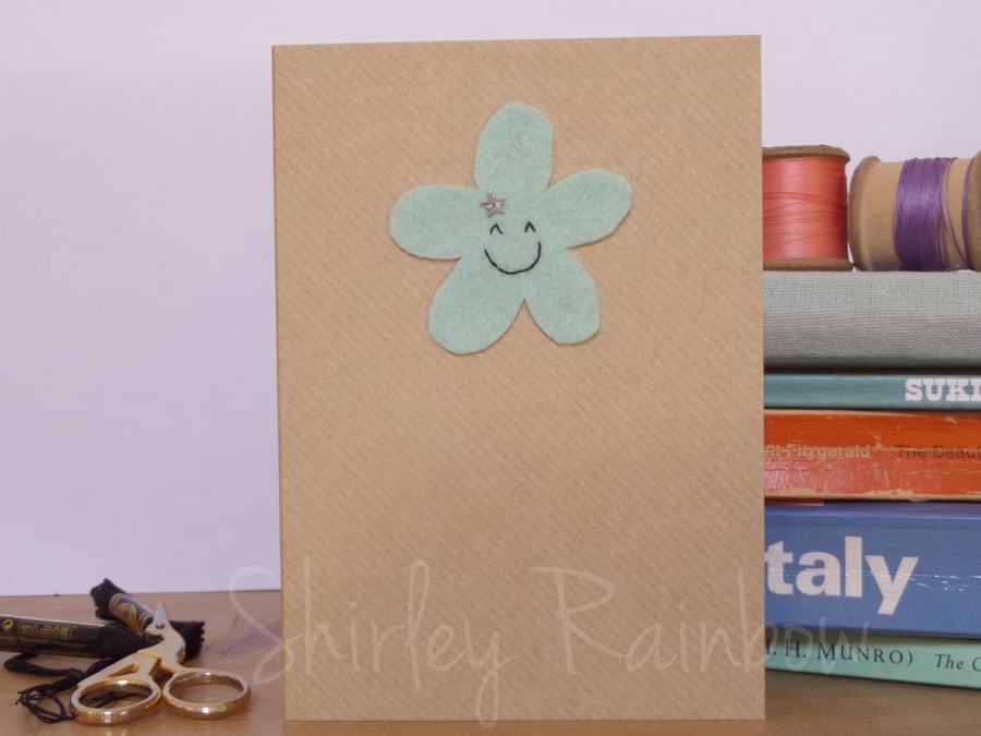 Happy Face Card- Flower