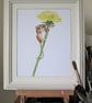Cute Little Mouse and Dandelion Flower, original painting - Image 3