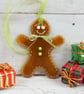 Fused Glass Gingerbread Person has Stitch Decoration & Lime Green Embellishments - Image 2