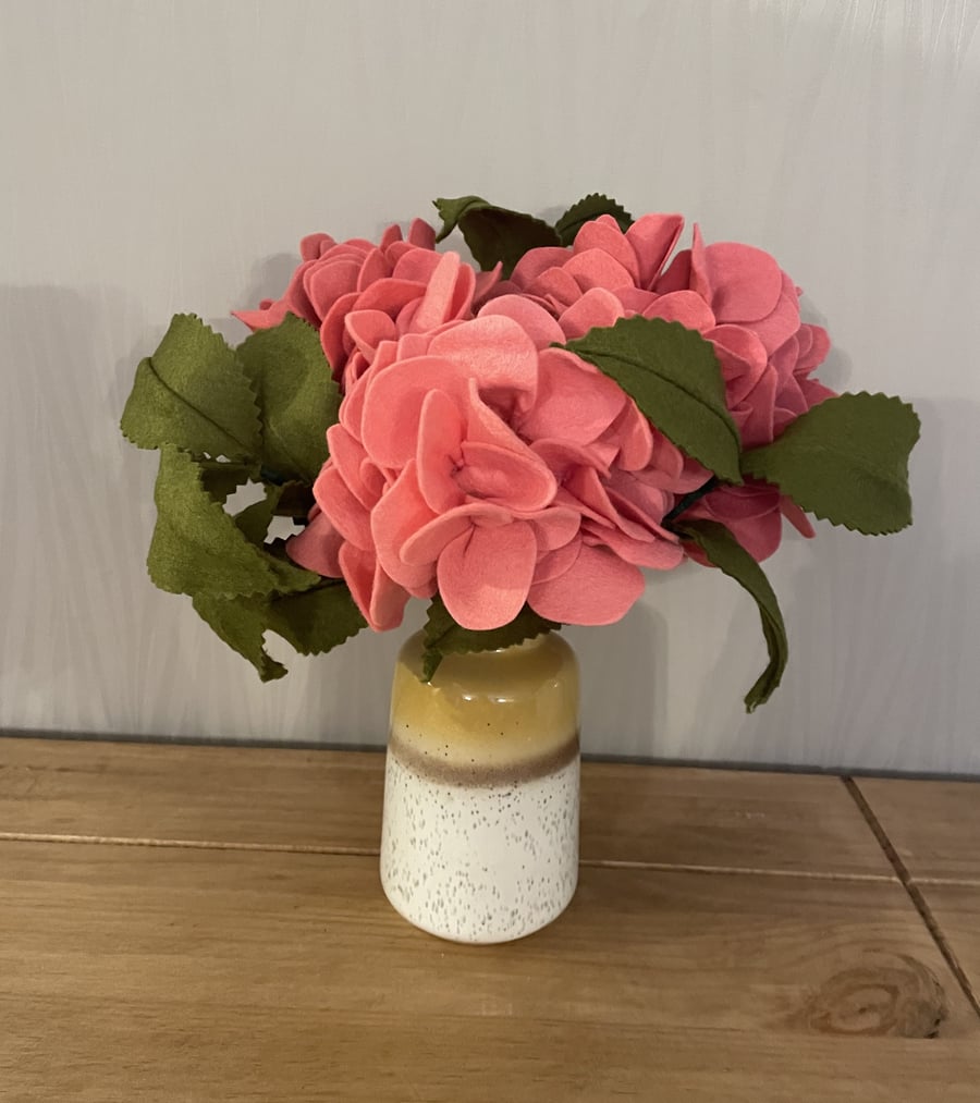 Handmade Felt Hydrangea Flower