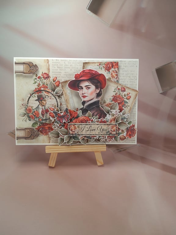 Handmade Vintage Style Greeting Card (47) C6 Size