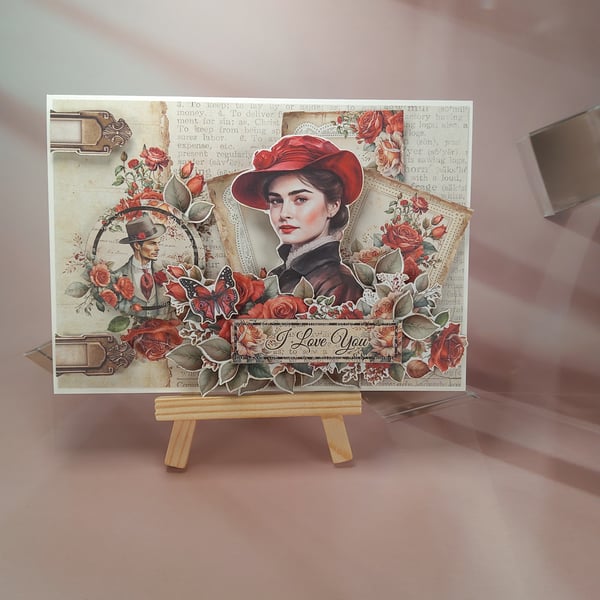 Handmade Vintage Style Greeting Card (47) C6 Size