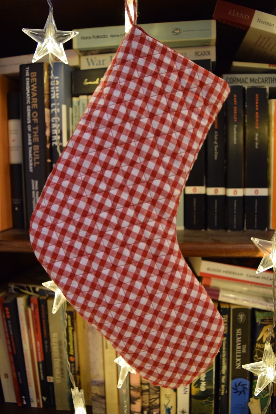 Quilted Gingham Christmas Stocking