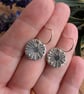 Handmade Fine Silver Drop Earrings - Dandelion Clock Design