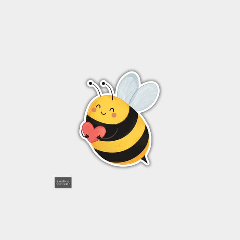Funny Novelty Vinyl Sticker - Bee 