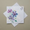 hand painted floral greetings card ( ref FA 35 C1 )