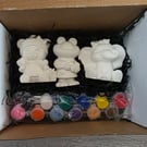 Paint your own toy for children and adults. 