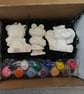 Paint your own toy for children and adults. 
