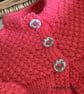 Designer Baby Girl's Hand Knitted Orange Cardigan 6-12 Months  - Image 2