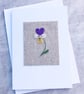 Hand Embroidered Viola Card