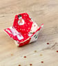 Small Fabric Patchwork Basket with Snowmen and Santa's - Image 2