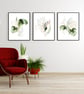 Watercolour palm leaf wall prints, Monstera lea wall decor, leaf wall art prints - Image 2