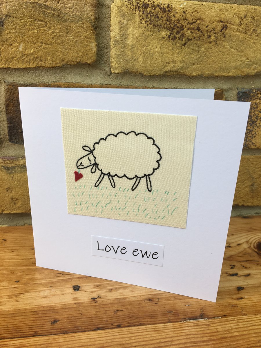 Love You Sheep Card - Love Ewe, Anniversary, Birthday 