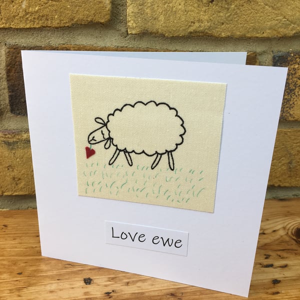 Love You Sheep Card - Love Ewe, Anniversary, Birthday 