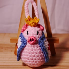 Royal Crochet Pig in Blanket